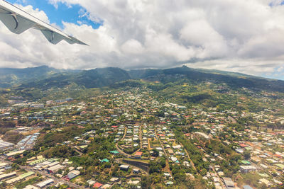 Low angle view of cityscape against sky