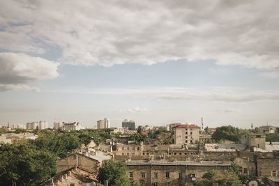 High angle shot of cityscape