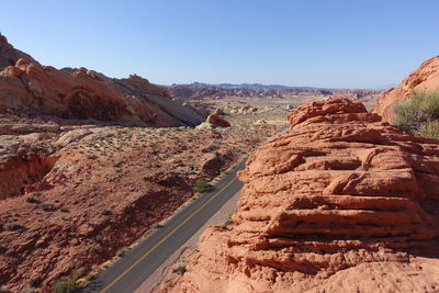 Scenic view of valley of fire state park against clear sky