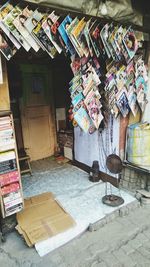 High angle view of market stall for sale