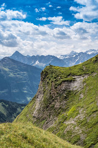 The wandertrail horizontweg from alpen tower to engstlenalp, along gental, switzerland