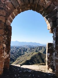 Scenic view of mountains against clear sky