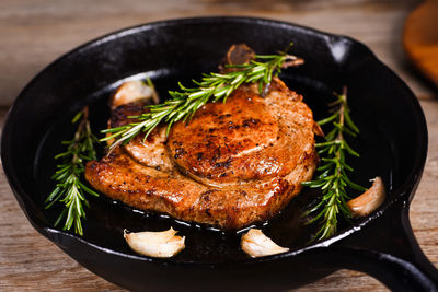 Close-up of food in plate