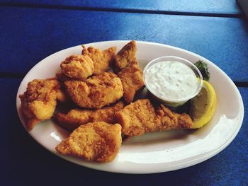 Close-up of served food in plate