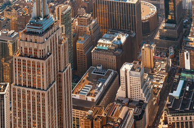 Aerial view of modern buildings in city