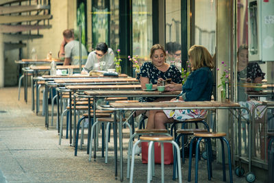 Group of people in restaurant