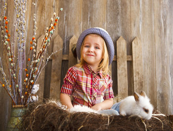 Portrait of a smiling girl sitting