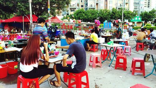 Full frame shot of market stall