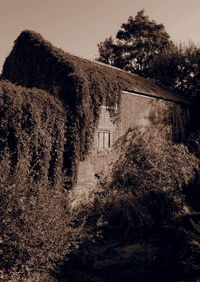 Low angle view of old building against sky