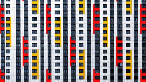 Full frame shot of multi colored residential building