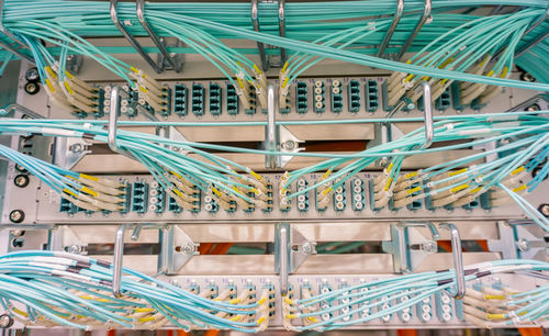 Network switch connections for network cable rj45 and cable fiber optic cable