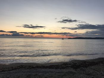View of sea against cloudy sky