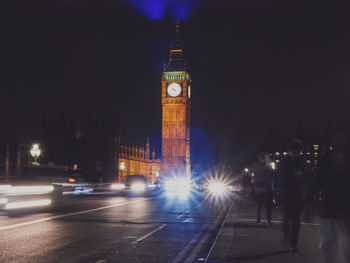 Illuminated city at night