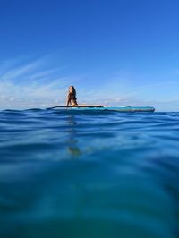 Woman swimming in pool