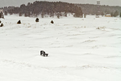 Scenic view of snow covered landscape