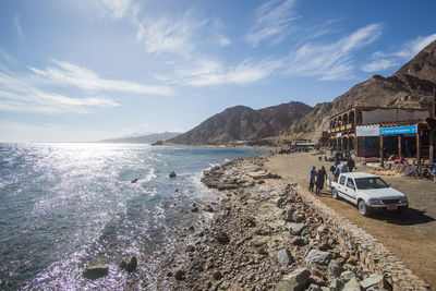 Scenic view of beach against sky