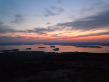 Scenic view of sea at sunset