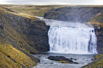 Scenic view of waterfall