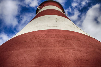 Low angle view of building against cloudy sky