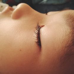 Close-up of girl sleeping