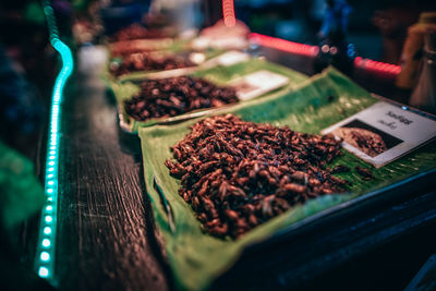 Close-up of food for sale at market stall