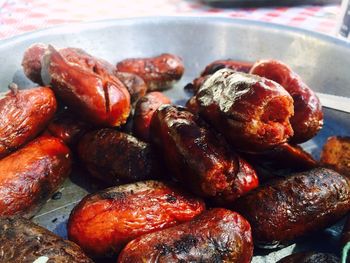 Close-up of meat in plate