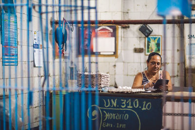 Portrait of man working at construction site