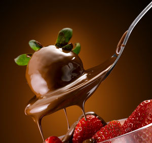 Close-up of ice cream against white background