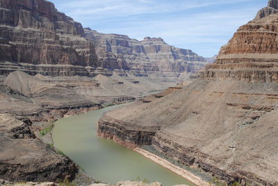 Scenic view of rock formations against sky