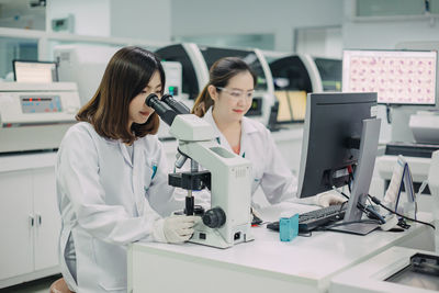 Women working in laboratory