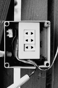 Close-up of outlets in fuse box