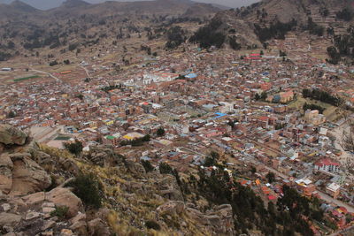 High angle view of townscape