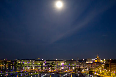 View of illuminated cityscape at night