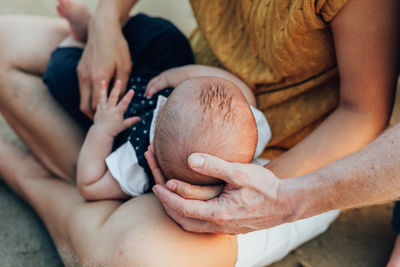 Close-up of parents with baby boy