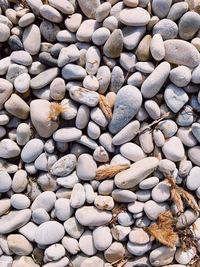 Full frame shot of pebbles on beach