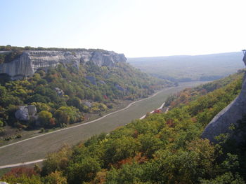 Scenic view of landscape against clear sky