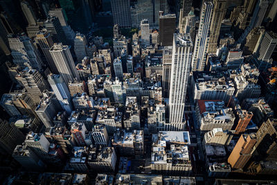 Aerial view of city buildings