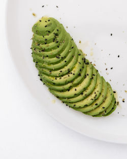 High angle view of food in plate