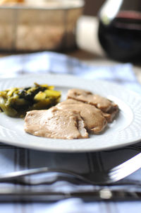 Close-up of meal served in plate