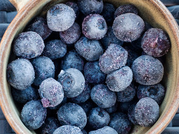 Close-up of blueberries in cup