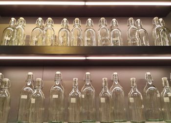 Close-up of glass bottles