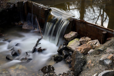 Scenic view of waterfall