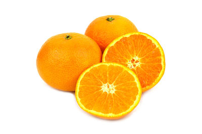 Close-up of orange against white background