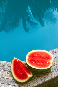 Small watermelon by the pool
