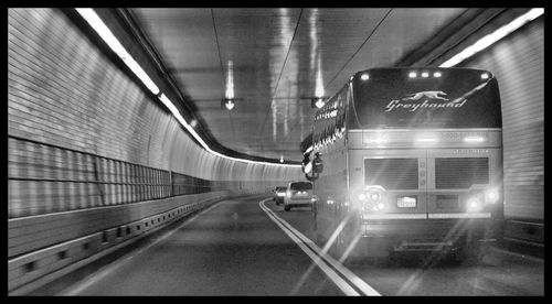 Illuminated subway station