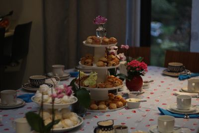 High angle view of cupcakes