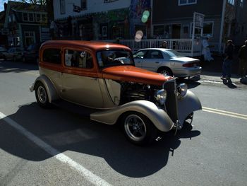 Cars on street in city