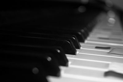 Close-up of piano keys