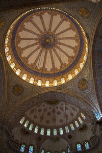 Low angle view of ornate ceiling in building