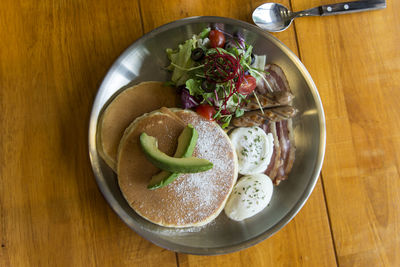 Close-up of food in plate on table